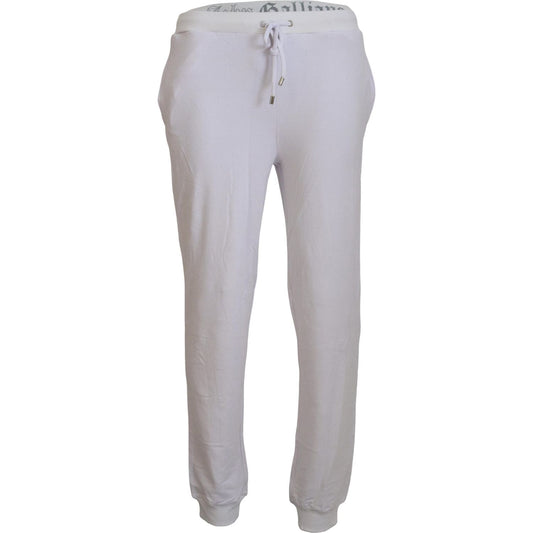 John Galliano Chic White Jogger Pants - Casual Elegance John Galliano