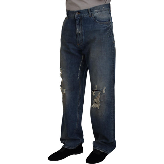 Dolce & Gabbana Stunning Tattered Denim Italian Jeans Dolce & Gabbana