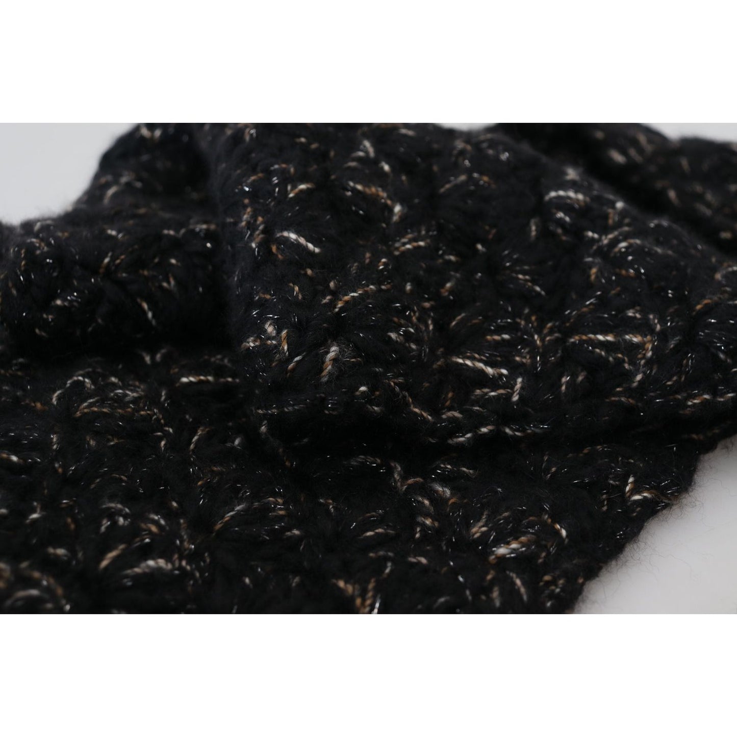 Dolce & Gabbana Elegant Virgin Wool Blend Black Scarf Dolce & Gabbana