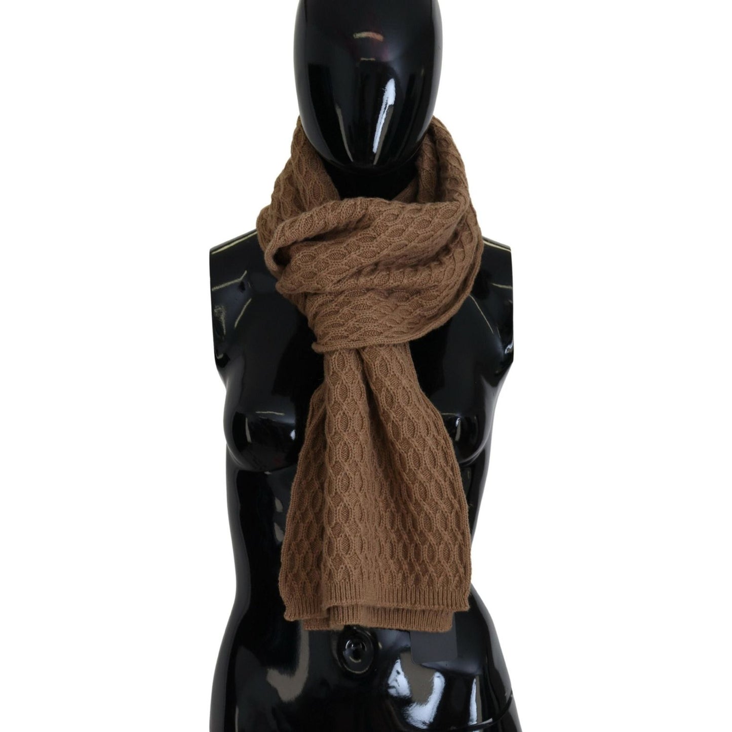 Dolce & Gabbana Elegant Dark Brown Knitted Scarf Dolce & Gabbana