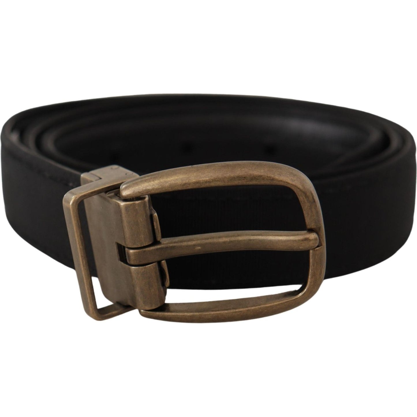 Dolce & Gabbana Elegant Grosgrain Leather Belt - Black Dolce & Gabbana