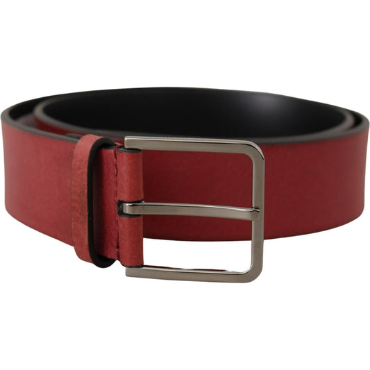 Dolce & Gabbana Elegant Grosgrain Leather Belt with Silver Buckle Dolce & Gabbana