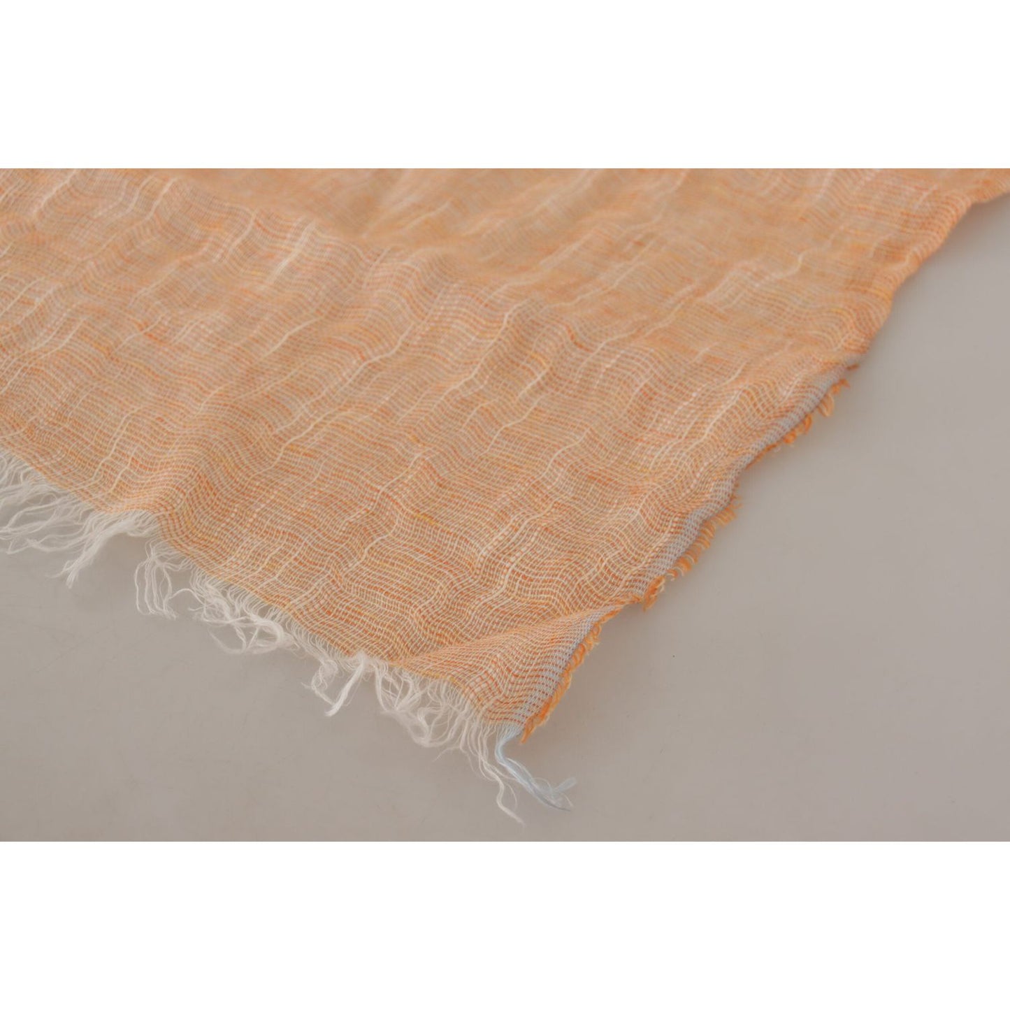 Malo Peach Linen Knitted Shawl Wrap Fringes Scarf Malo