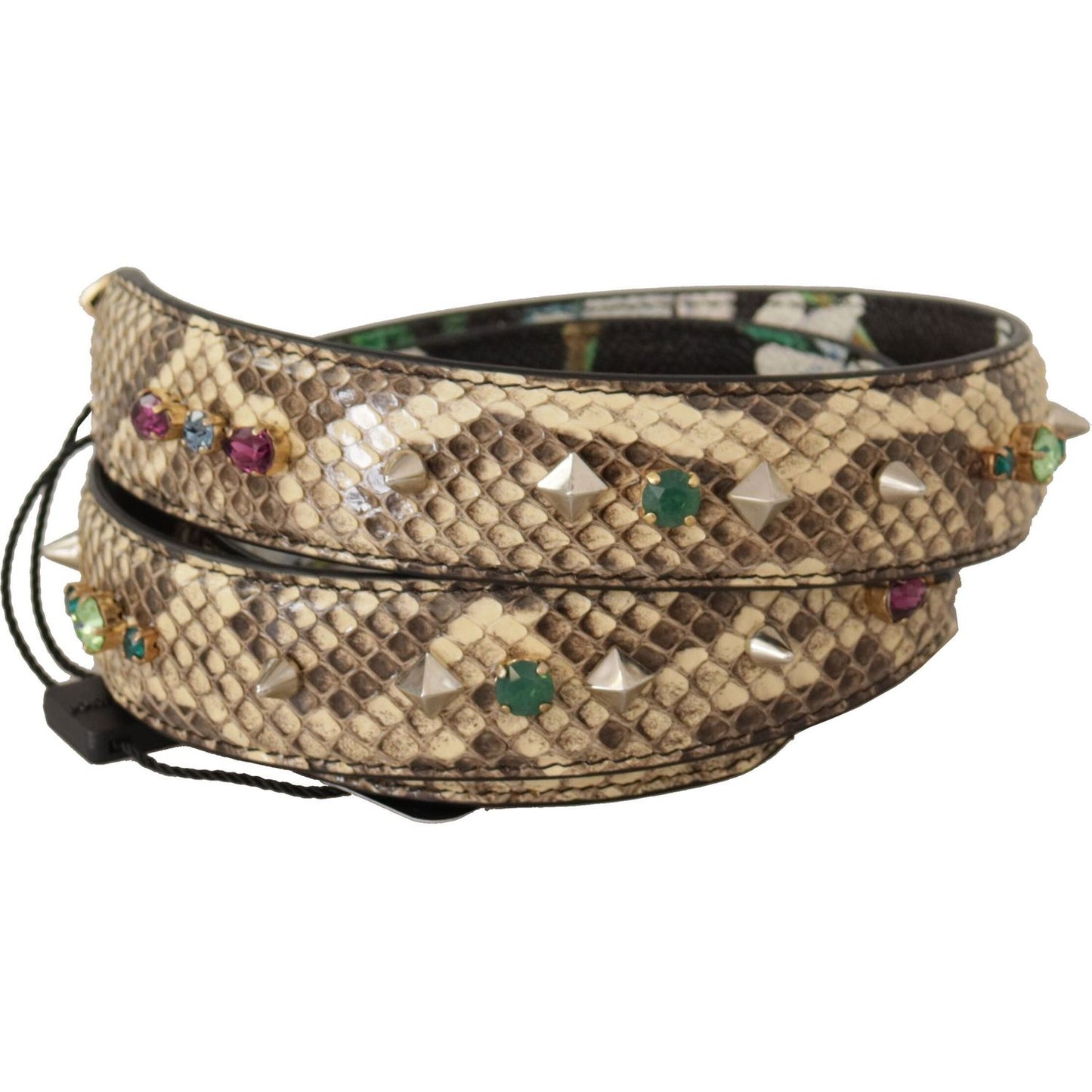 Dolce & Gabbana Elegant Beige Python Leather Shoulder Strap Dolce & Gabbana