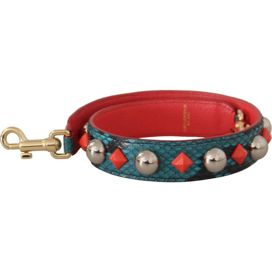 Dolce & Gabbana Green Crystals Leather Bag Shoulder Strap