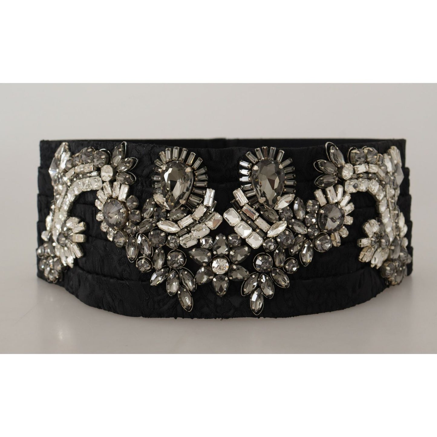 Dolce & Gabbana Elegant Rhinestone-Embellished Silk Belt Dolce & Gabbana