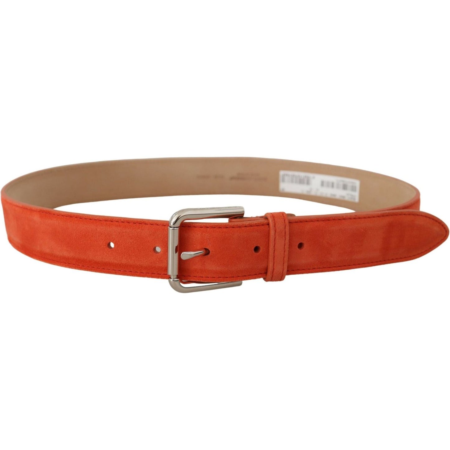 Dolce & Gabbana Elegant Suede Leather Belt in Vibrant Orange Dolce & Gabbana