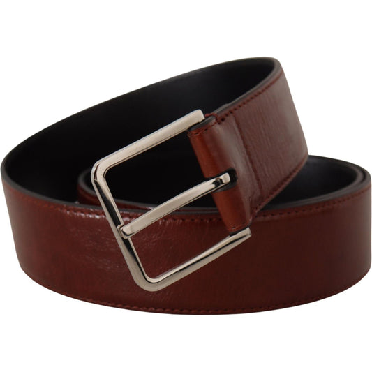 Dolce & Gabbana Elegant Leather Belt with Engraved Buckle Dolce & Gabbana