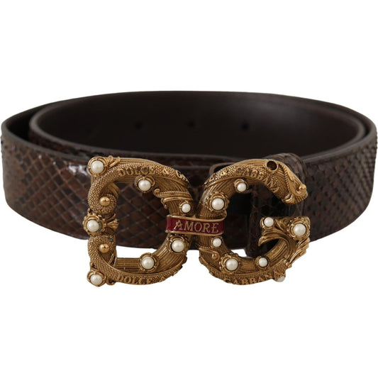 Dolce & Gabbana Elegant Snakeskin Leather Belt Dolce & Gabbana