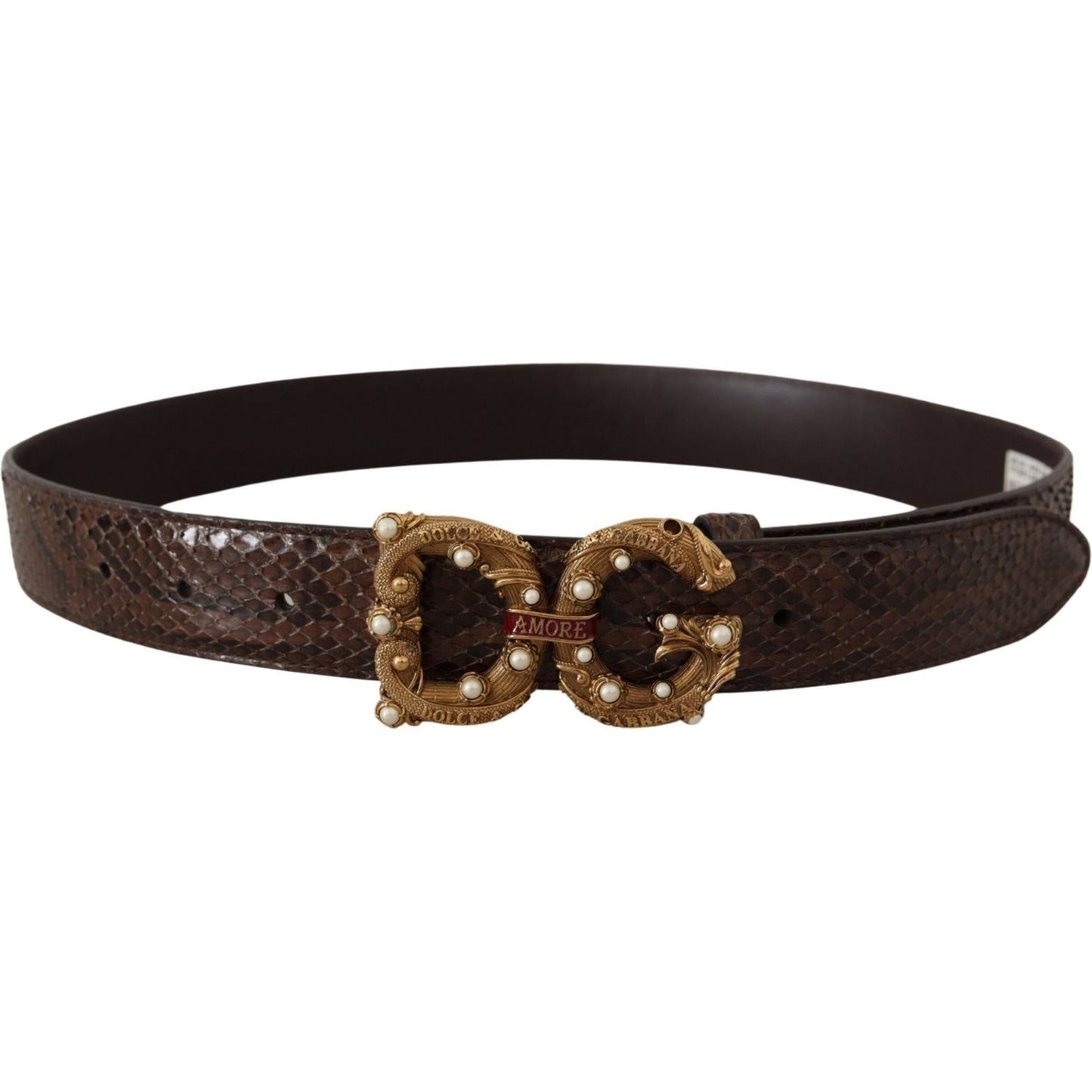 Dolce & Gabbana Elegant Snakeskin Leather Belt Dolce & Gabbana