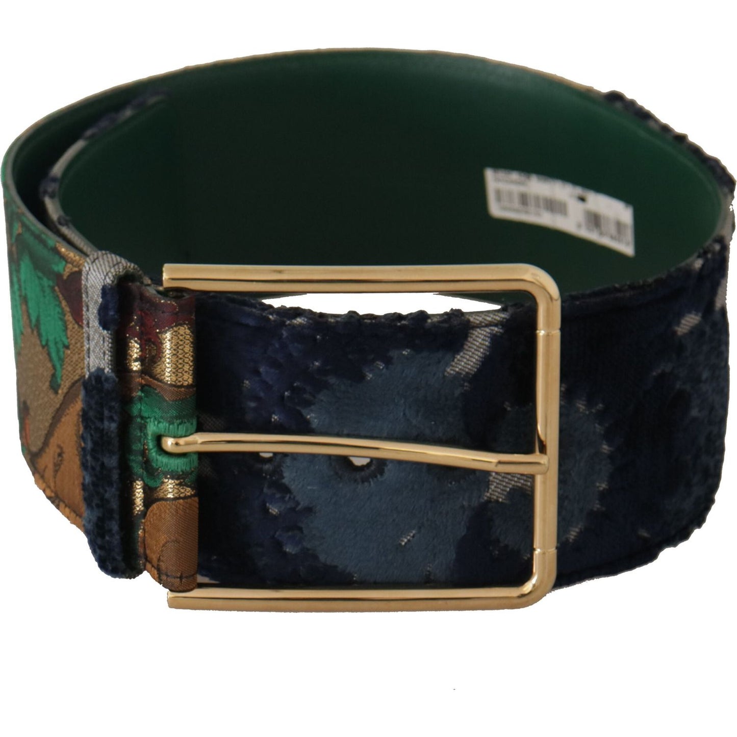 Dolce & Gabbana Elegant Green Leather Belt with Logo Buckle Dolce & Gabbana