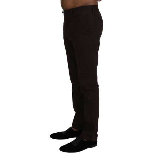 BENCIVENGA Elegant Brown Cotton Blend Trousers BENCIVENGA