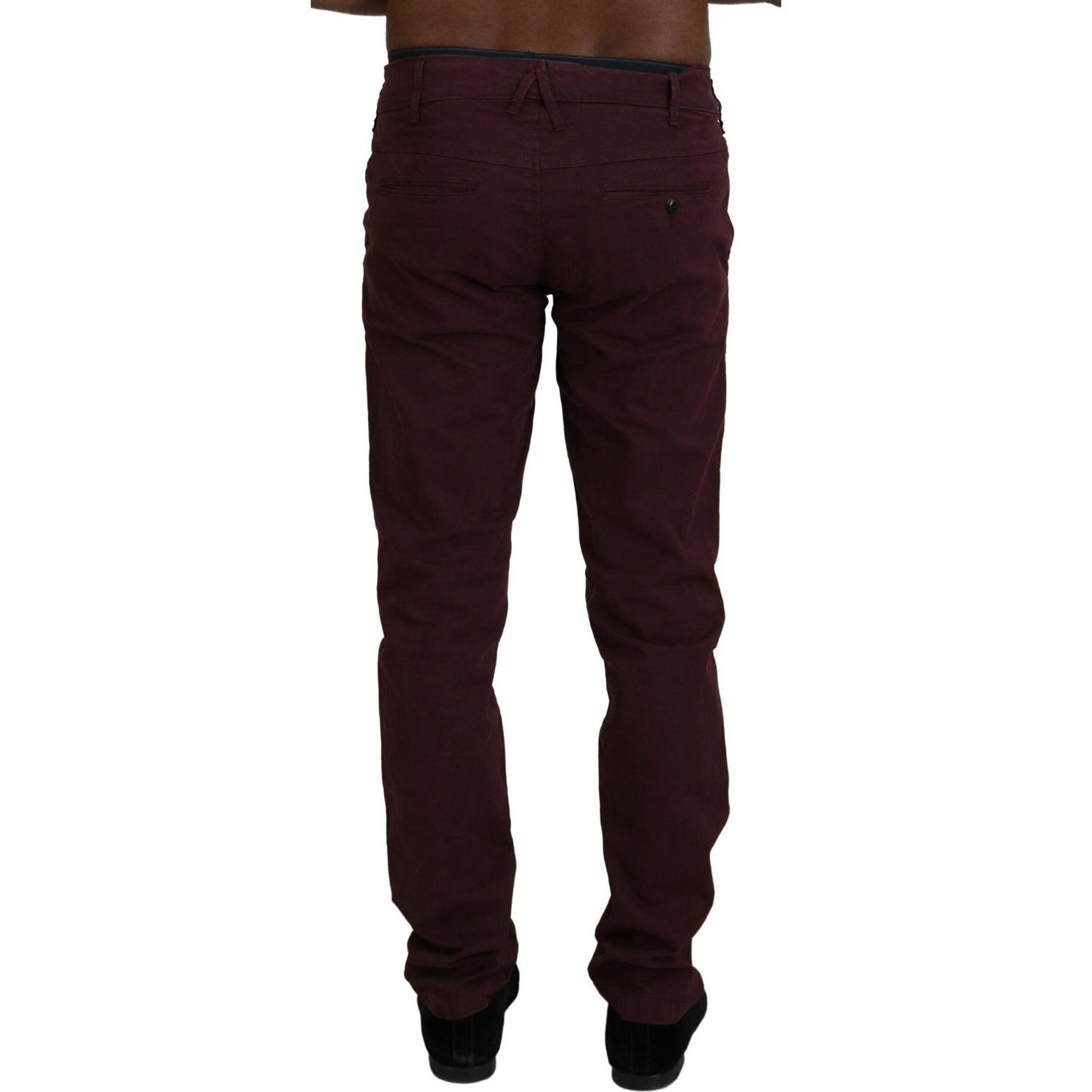 CYCLE Maroon Skinny Fit Cotton Pants CYCLE