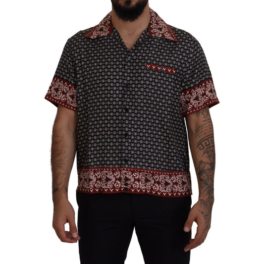 Dolce & Gabbana Multicolor Patterned Silk Casual Shirt