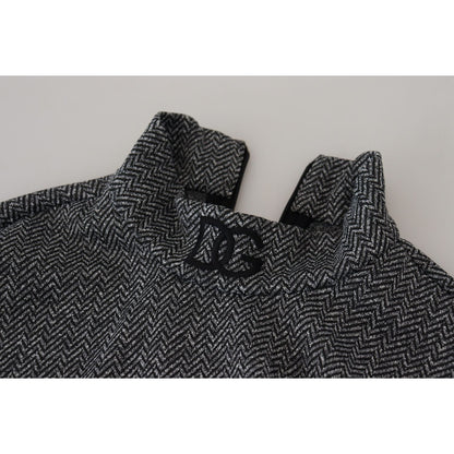 Dolce & Gabbana Dark Gray Nylon Turtleneck Pullover Sweater