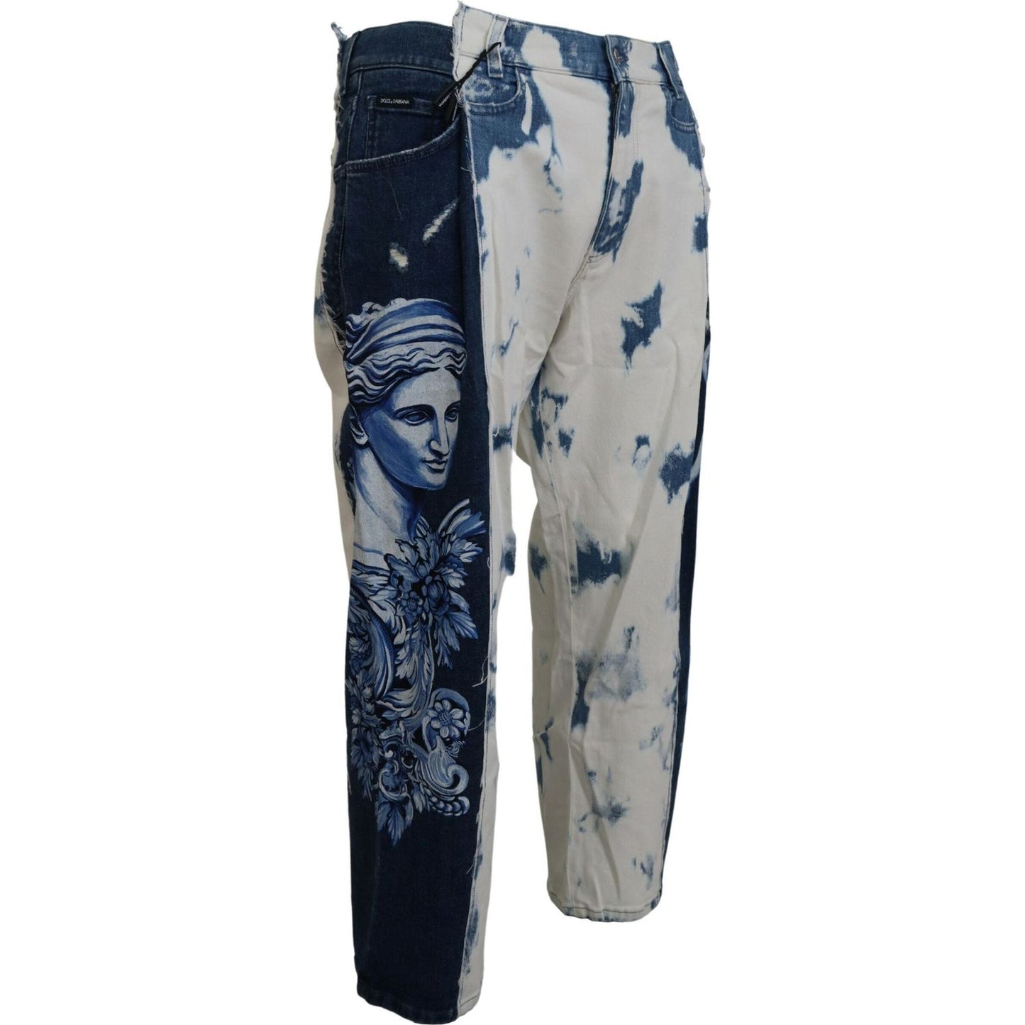 Dolce & Gabbana Elegant Loose Fit Denim Pants with Unique Print Dolce & Gabbana