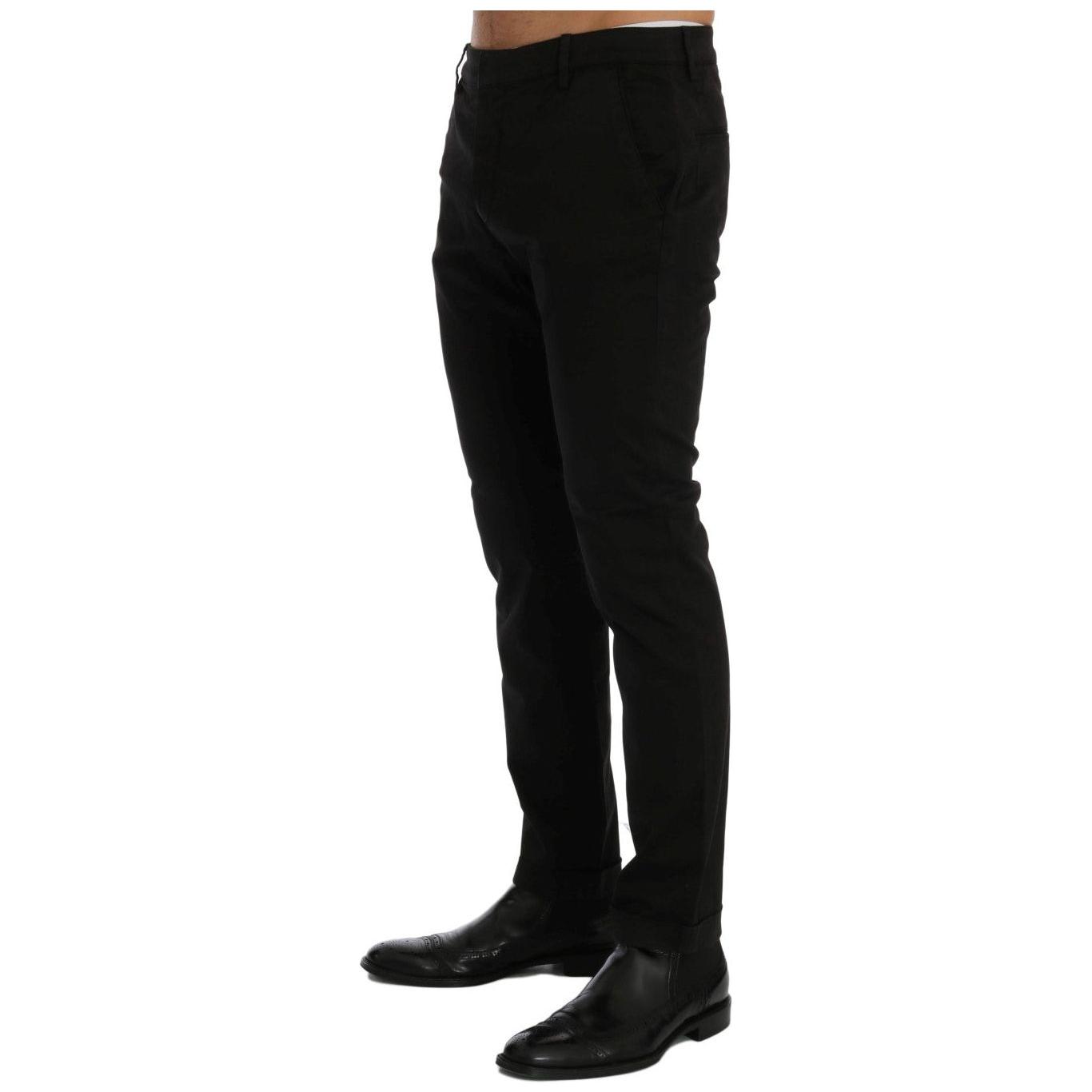 Costume National Chic Black Slim Fit Cotton Stretch Pants Jeans & Pants Costume National