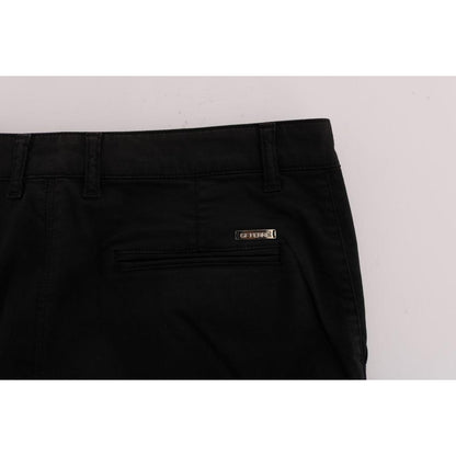 GF Ferre Black Cotton Stretch Chinos Pants