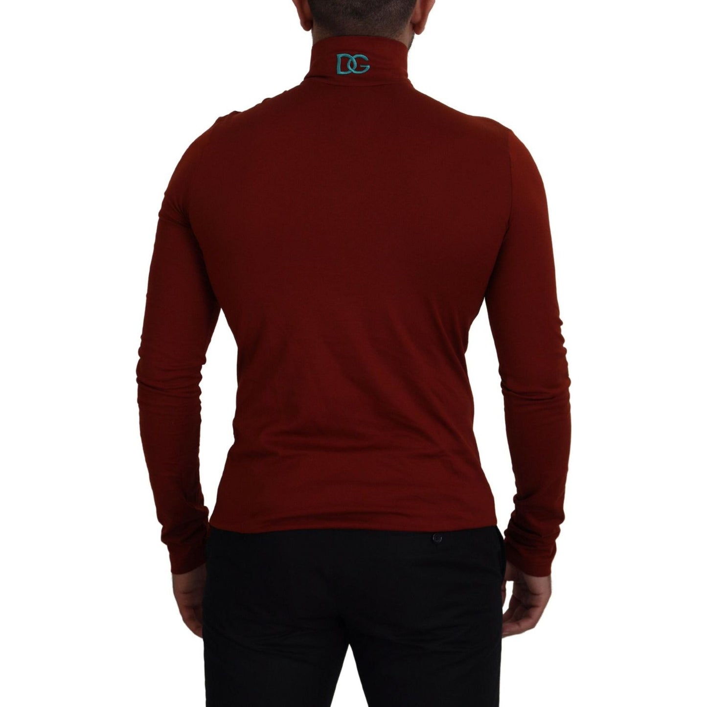 Dolce & Gabbana Elegant Maroon Collar Zip Sweater Dolce & Gabbana