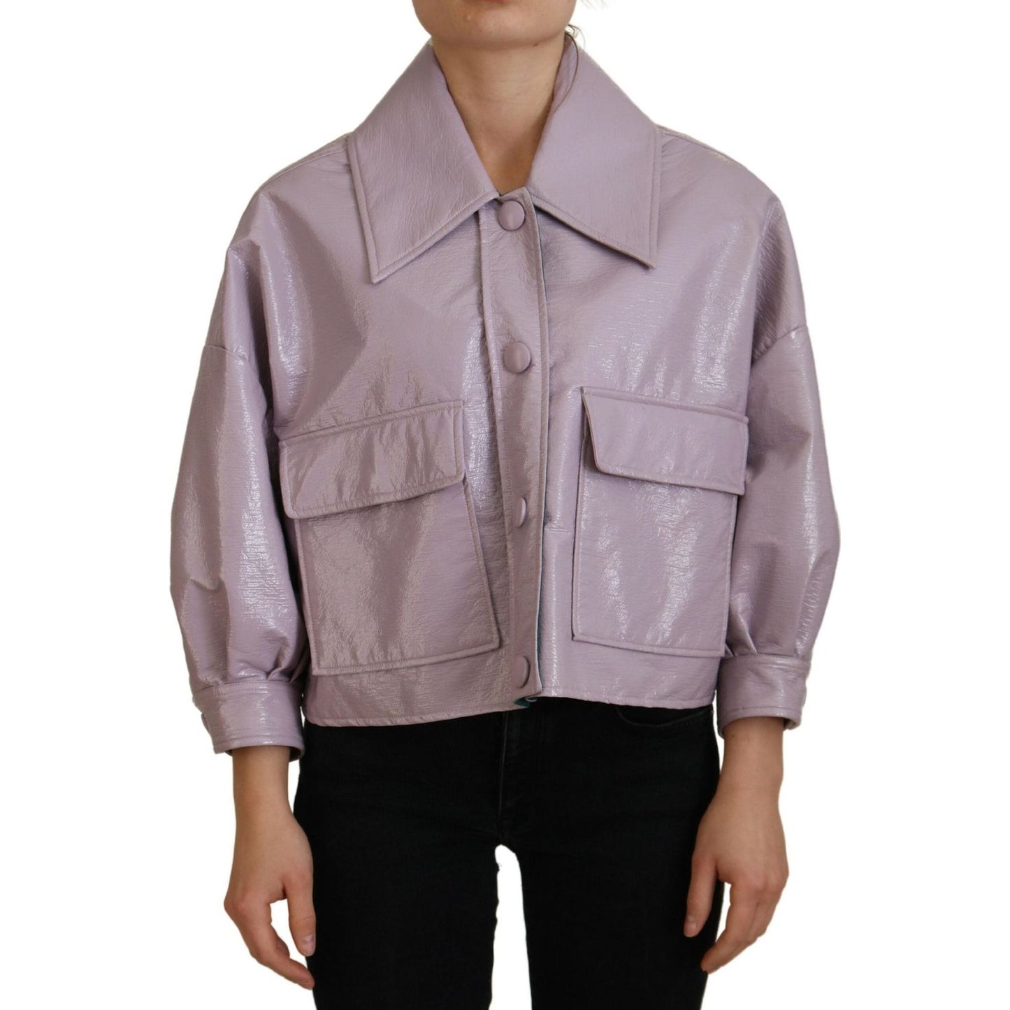 Dolce & Gabbana Chic Purple Cropped Jacket - A Style Statement Dolce & Gabbana