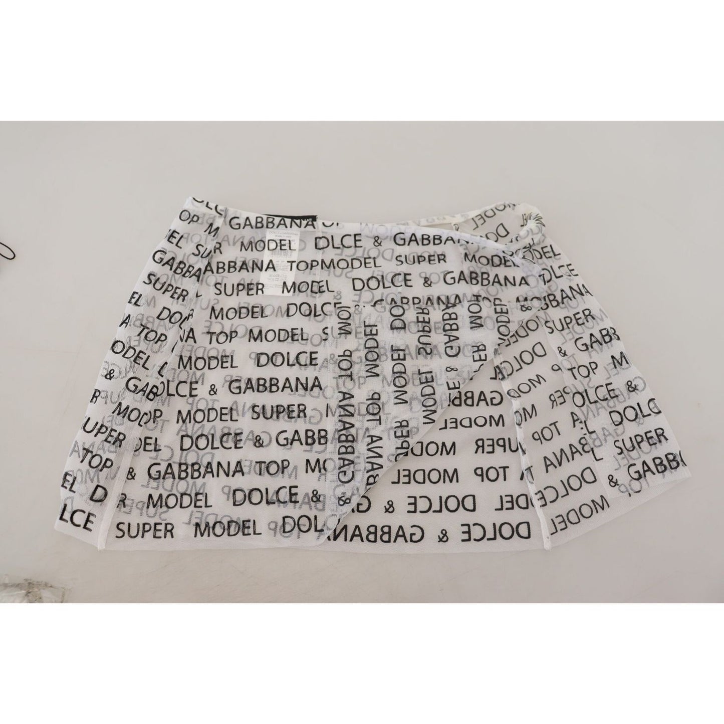 Dolce & Gabbana Elegant White Logo Print Mini Skirt Dolce & Gabbana