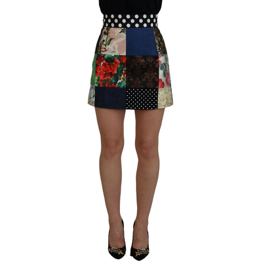 Dolce & Gabbana Chic Multicolor Patchwork Mini Skirt Dolce & Gabbana