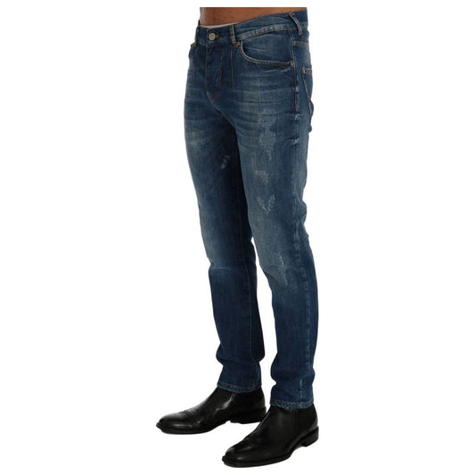 Frankie Morello Chic Slim Fit Blue Wash Jeans Frankie Morello