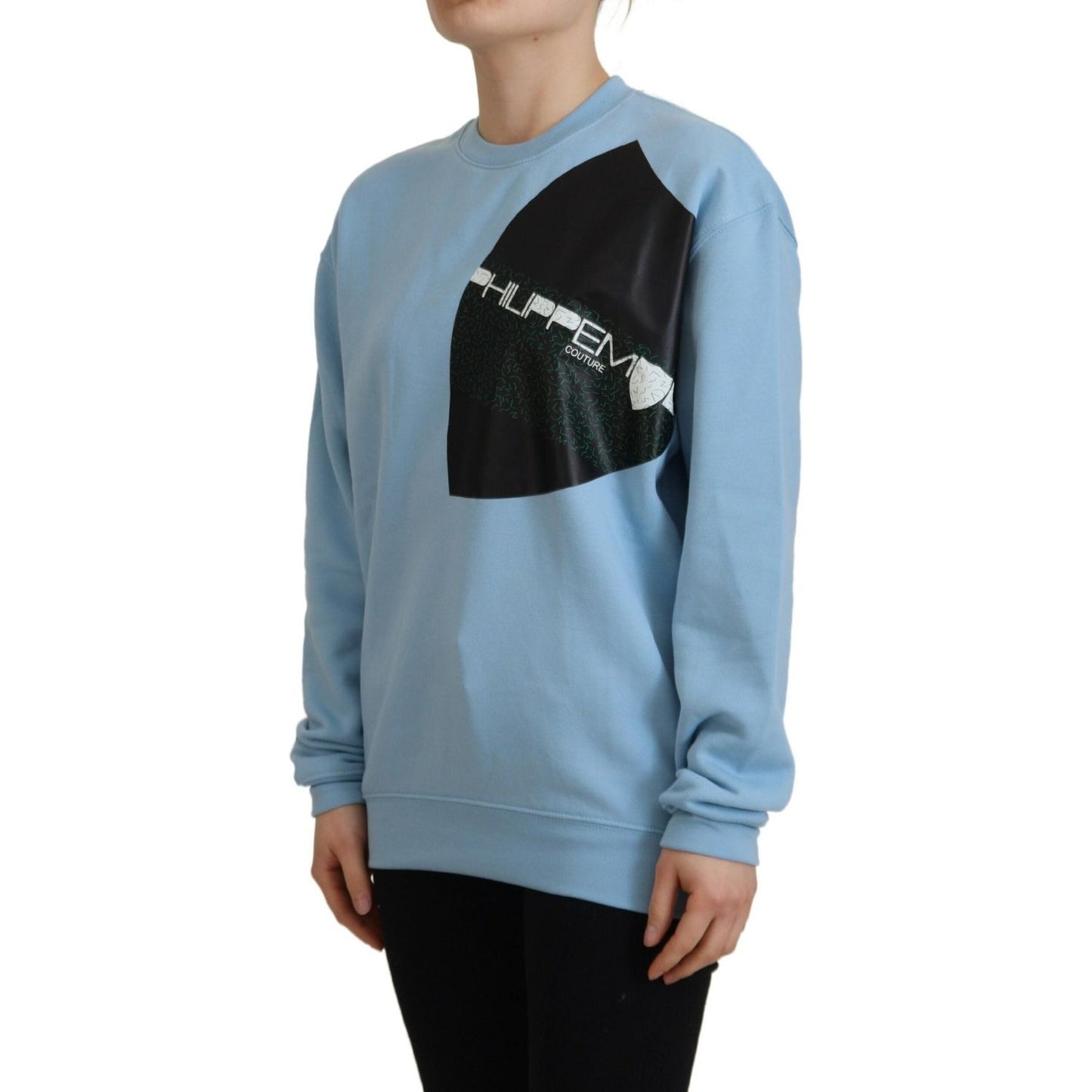 Philippe Model Elegant Light Blue Cotton Pullover Sweater Philippe Model