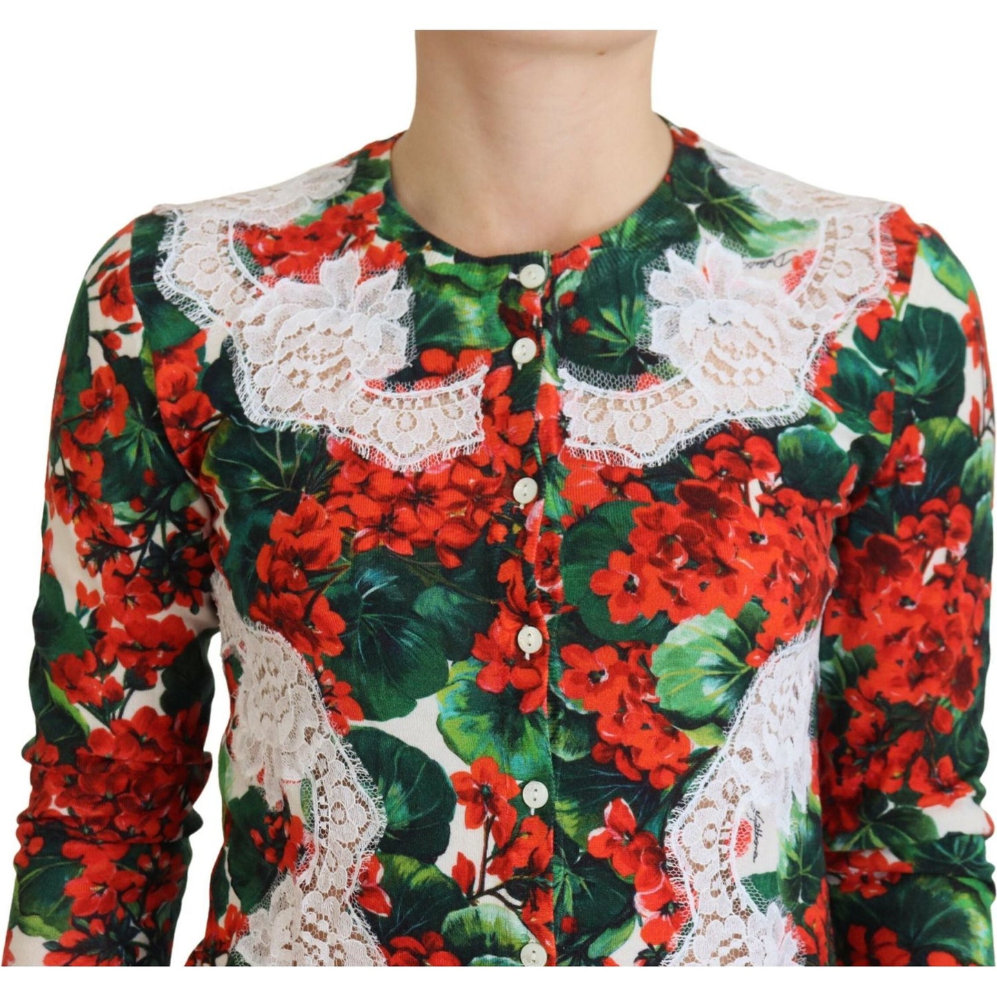 Dolce & Gabbana Elegant Floral Crewneck Cardigan Dolce & Gabbana