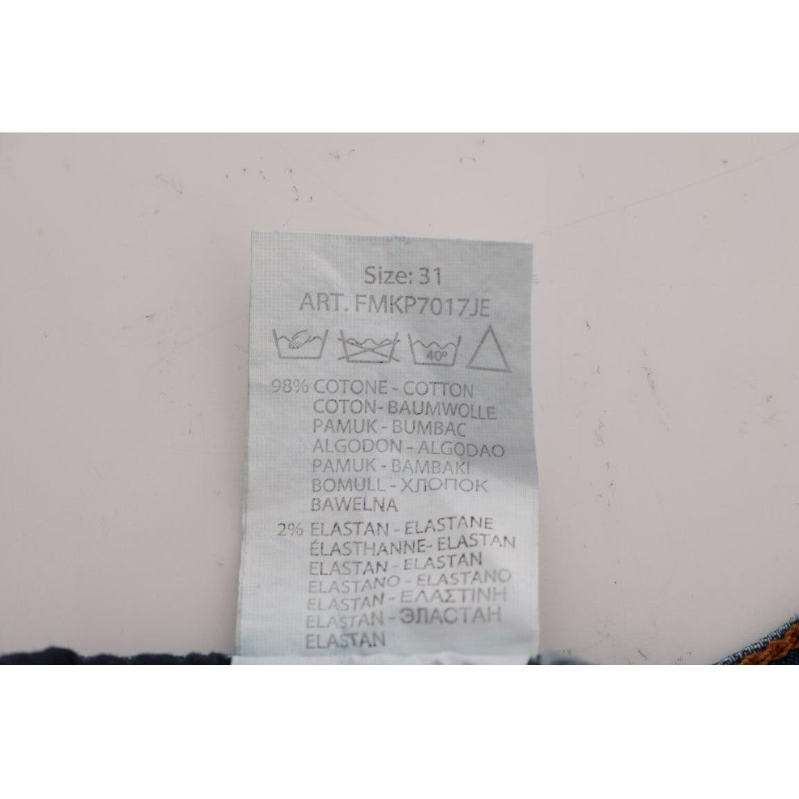 بنطلون جينز أزرق ضيق من Frankie Morello Svelte Italian Denim