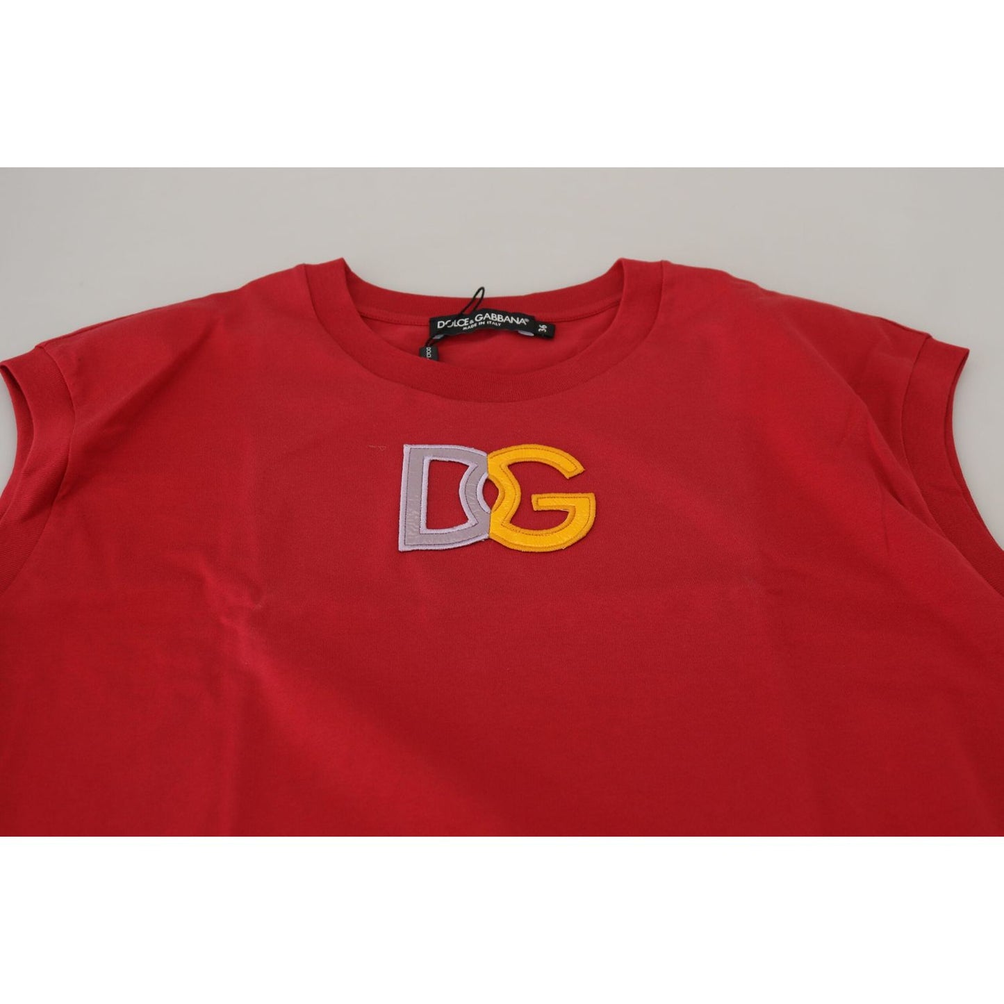 Dolce & Gabbana Elegant Red Sleeveless Cotton Tank Top Dolce & Gabbana