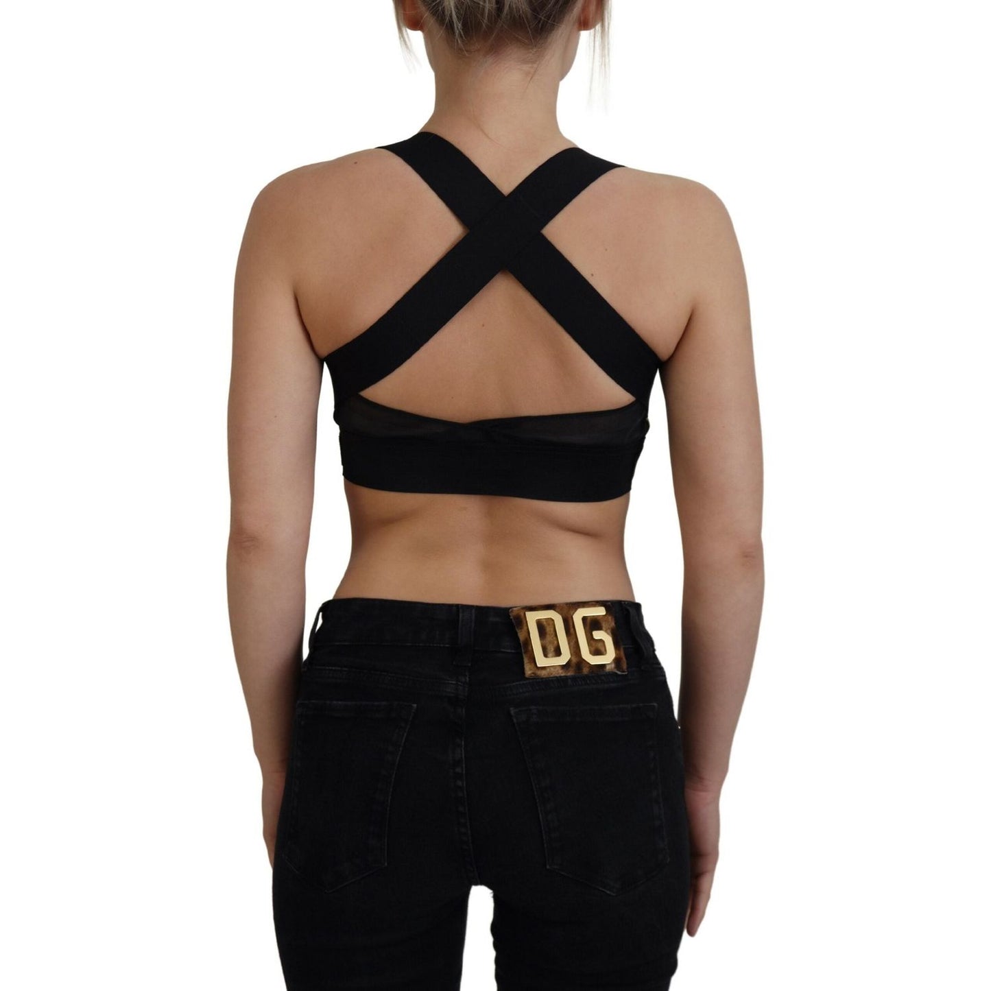 Dolce & Gabbana Elegant Cropped Top with Front Zipper Dolce & Gabbana