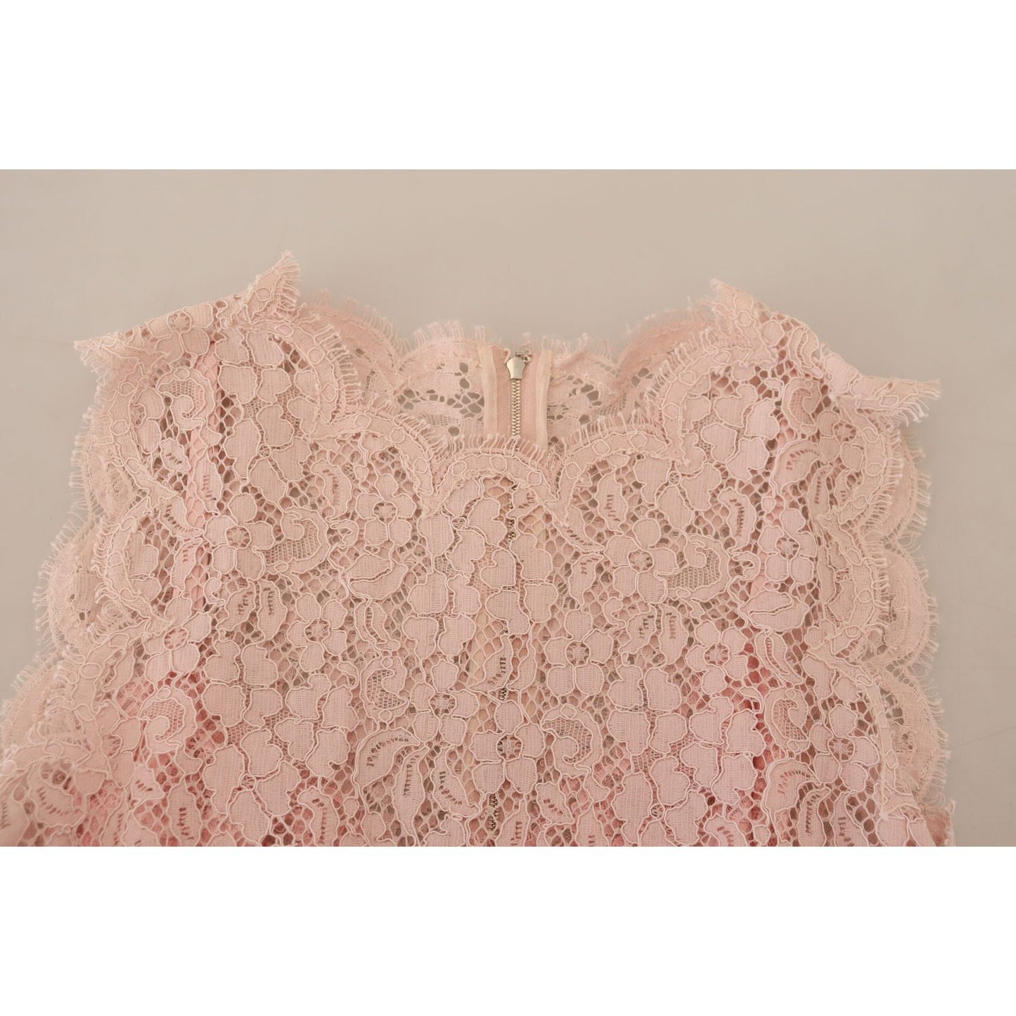 Dolce & Gabbana Elegant Sheer Lace Sleeveless Blouse in Pink Dolce & Gabbana