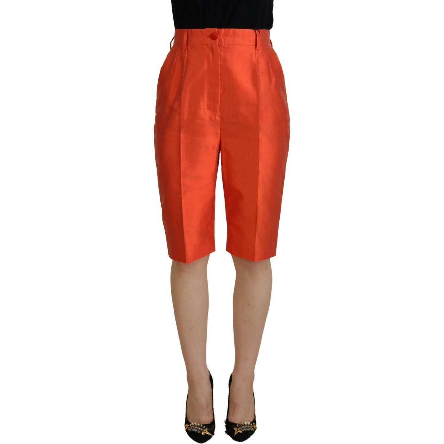 Dolce & Gabbana Elegant Silk High-Waist Cropped Pants Dolce & Gabbana