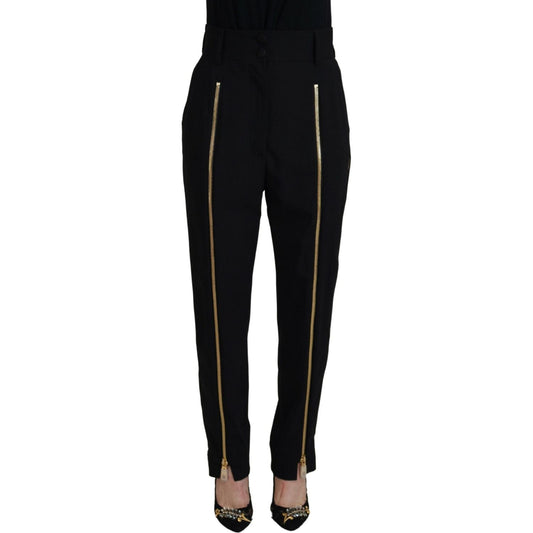 Dolce & Gabbana Elegant High Waist Tapered Wool Pants Dolce & Gabbana