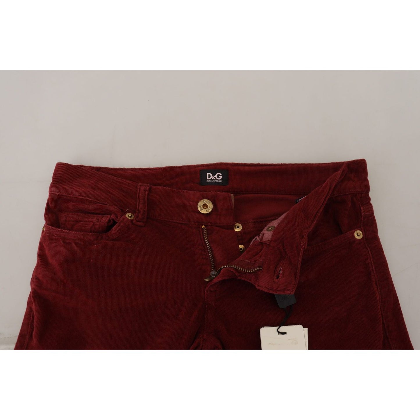 Dolce & Gabbana Chic Maroon Corduroy Pants Dolce & Gabbana