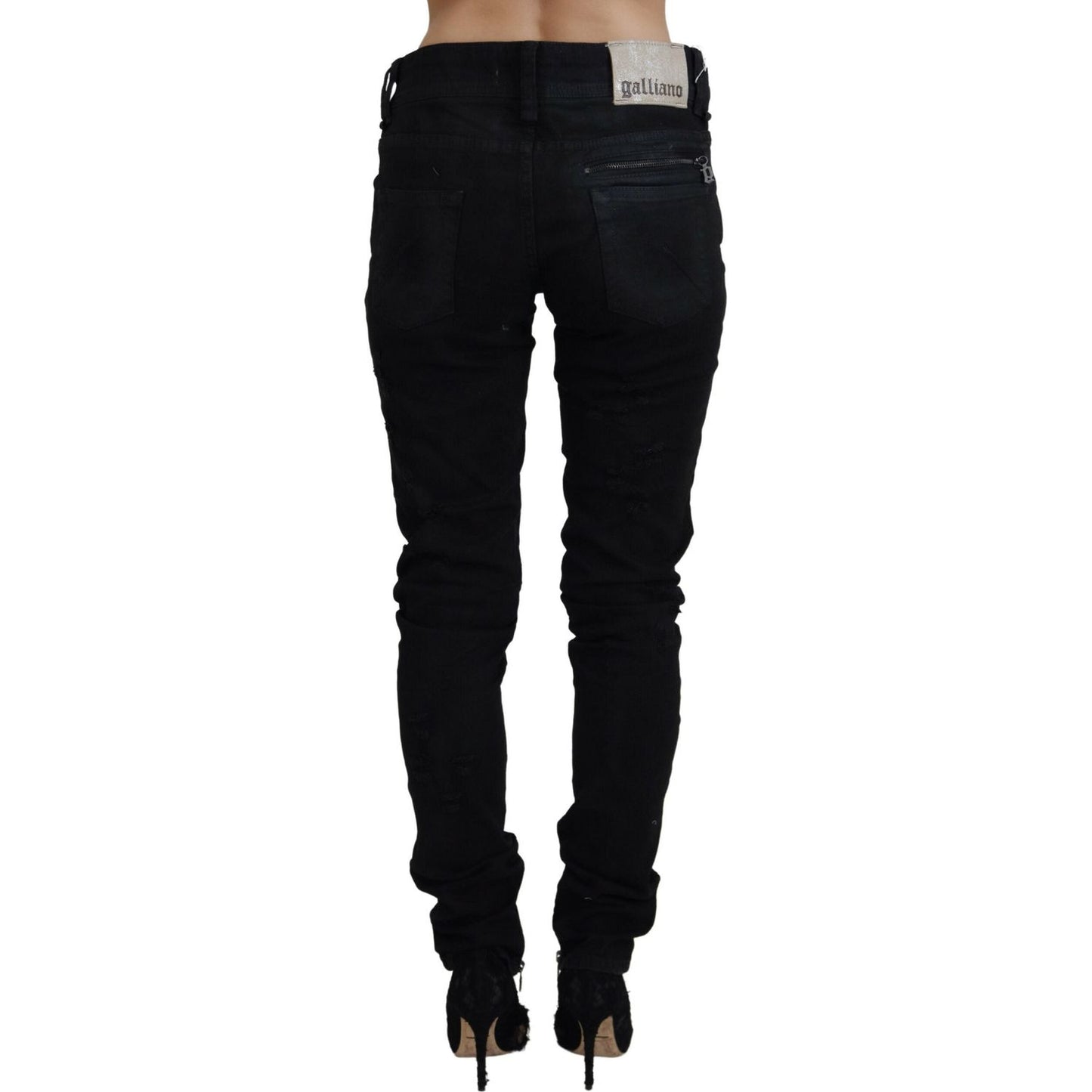 John Galliano Chic Mid Waist Flared Black Jeans John Galliano