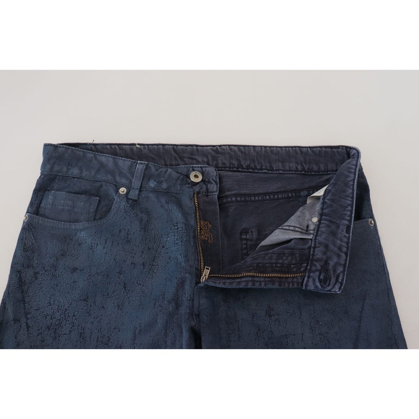 Exte Chic Tapered Blue Denim Jeans Exte