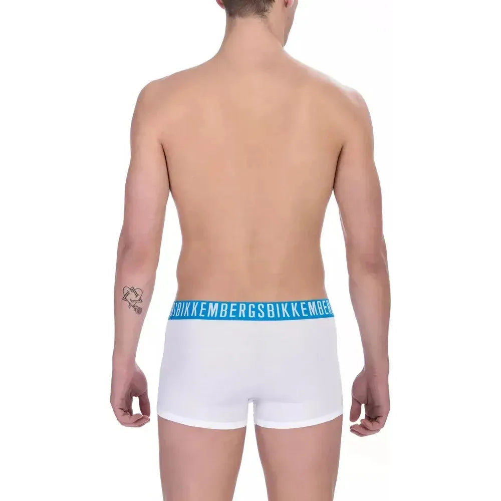 Bikkembergs White Cotton Men Trunk Bikkembergs