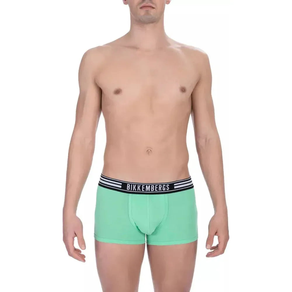 Bikkembergs Green Cotton Men Underwear Trunk Pack