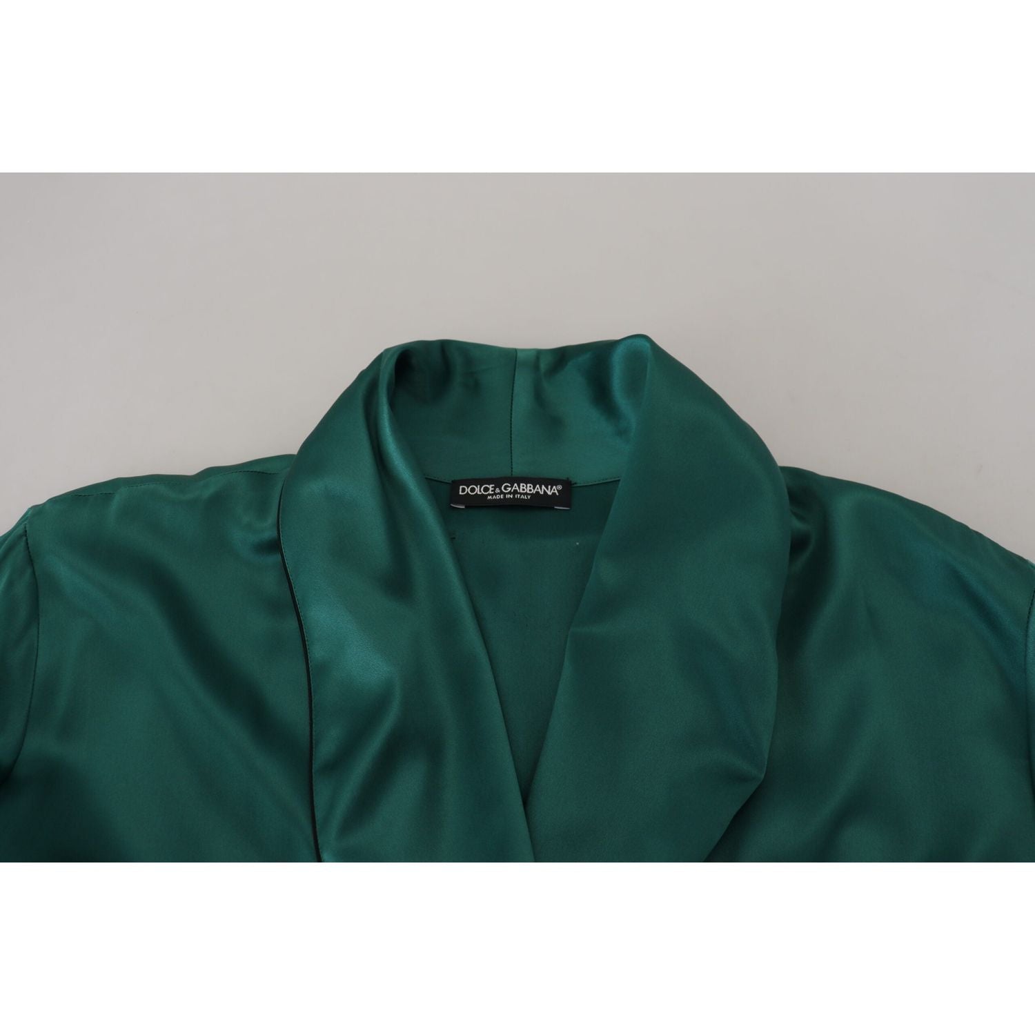 Dolce & Gabbana Elegant Silk Robe in Lush Green