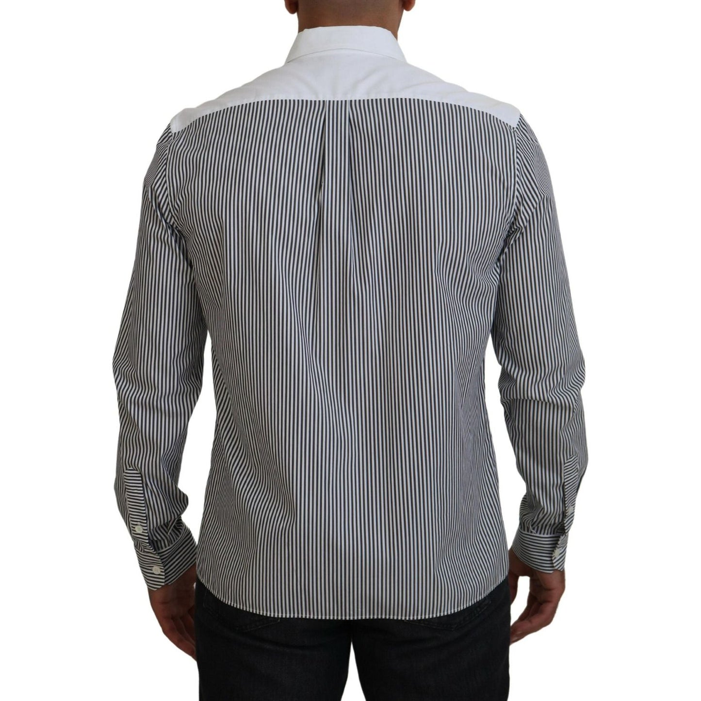 Dolce & Gabbana Classic Black and White Striped Button-Down Shirt Dolce & Gabbana