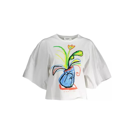 Desigual White Cotton Women T-Shirt Desigual