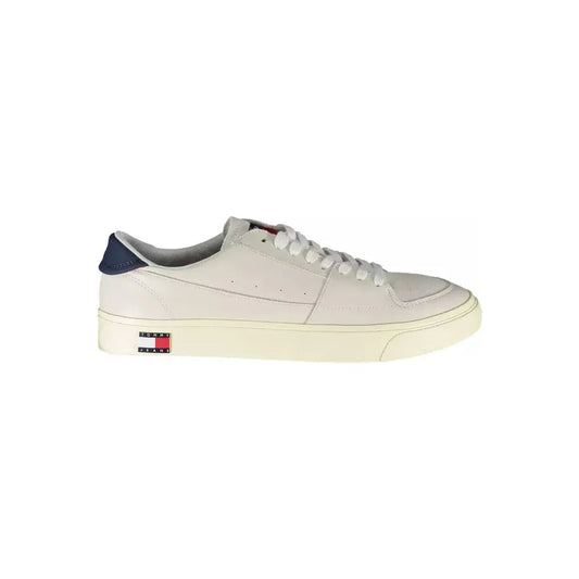 Tommy Hilfiger White Leather Men Sneaker Tommy Hilfiger