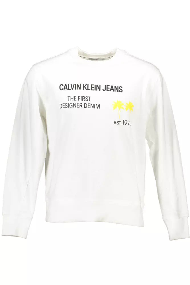 Calvin Klein White Cotton Men Sweater Calvin Klein