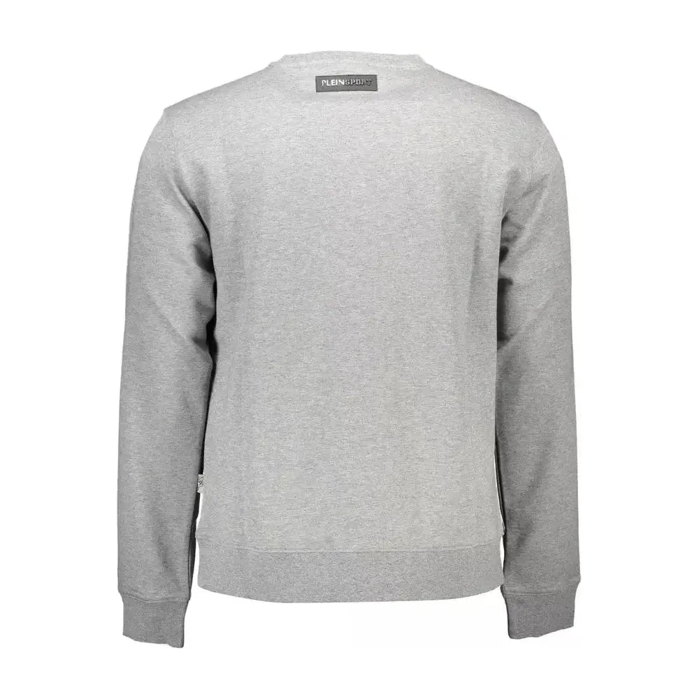 Plein Sport Gray Cotton Men Sweater Plein Sport