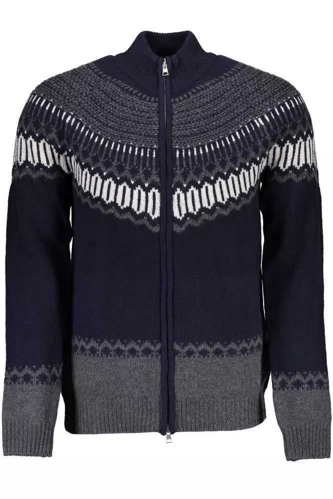 Gant Blue Wool Men Cardigan Gant