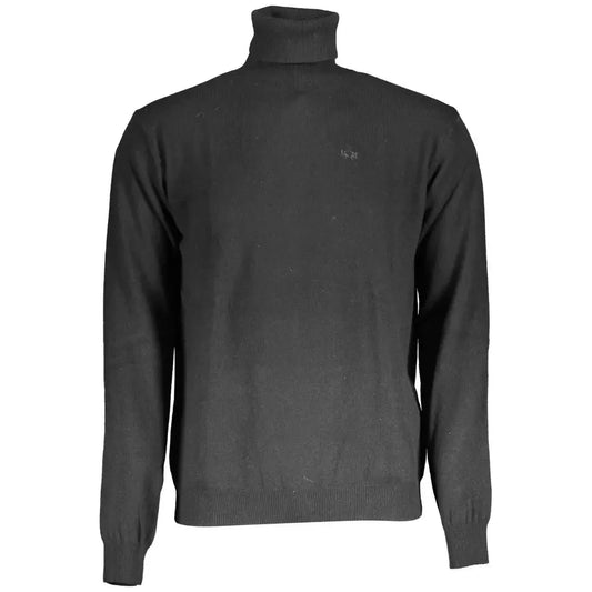 La Martina Black Wool Men Sweater La Martina