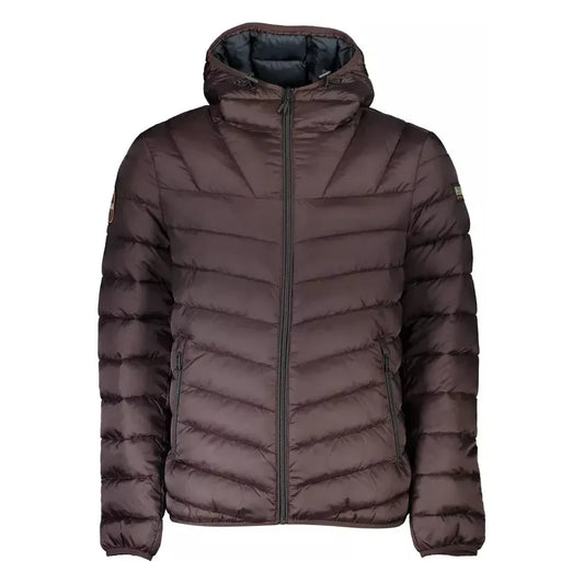 Napapijri Brown Polyamide Men Jacket Napapijri