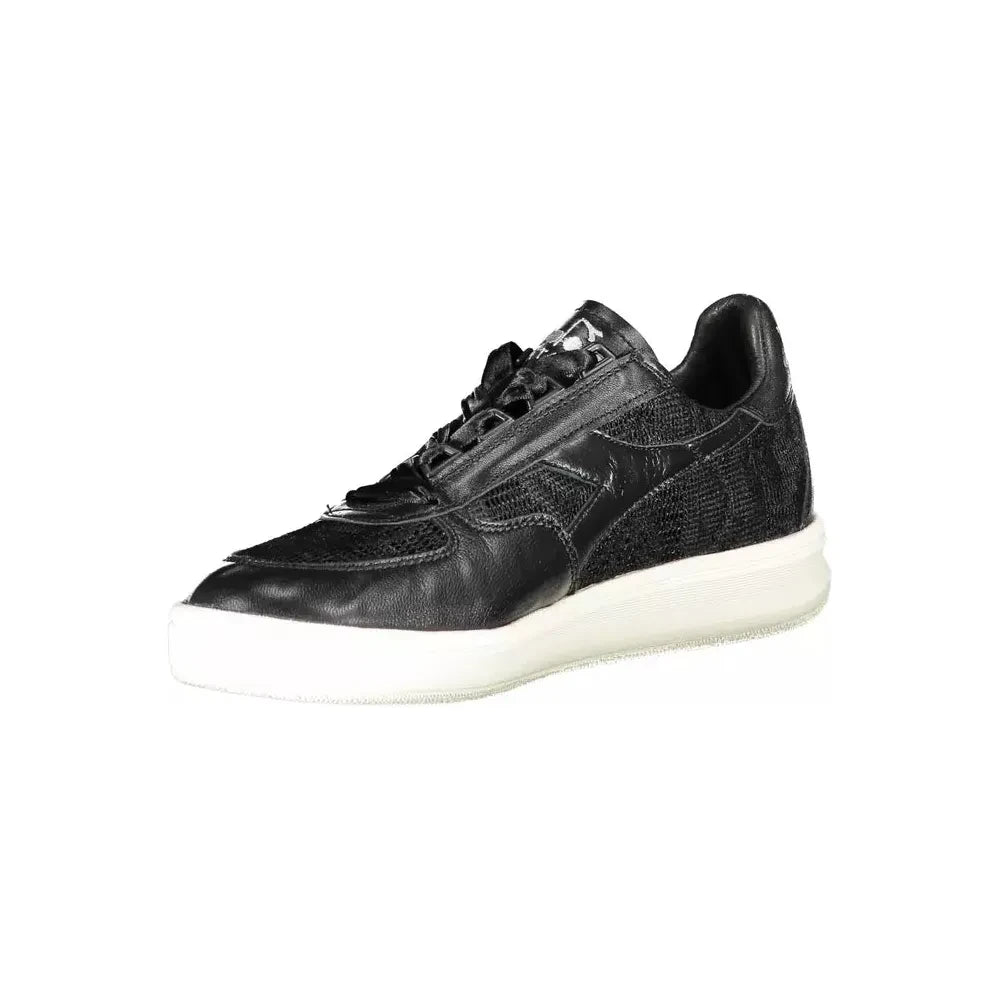 Diadora Black Leather Women Sneaker Diadora